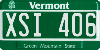VT license plate XSI406