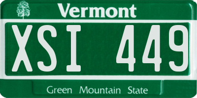 VT license plate XSI449