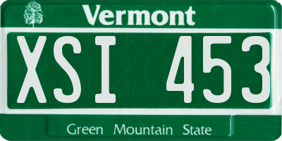 VT license plate XSI453