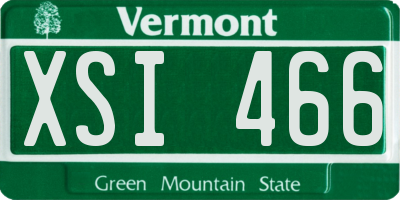 VT license plate XSI466