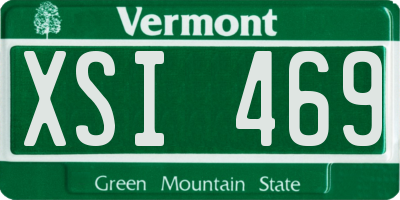 VT license plate XSI469