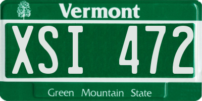 VT license plate XSI472