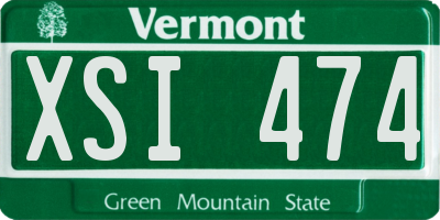 VT license plate XSI474