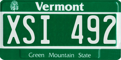 VT license plate XSI492