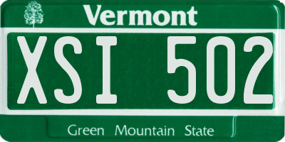 VT license plate XSI502
