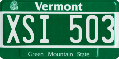 VT license plate XSI503
