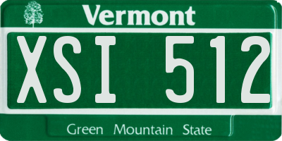 VT license plate XSI512