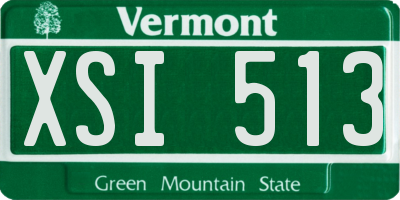 VT license plate XSI513
