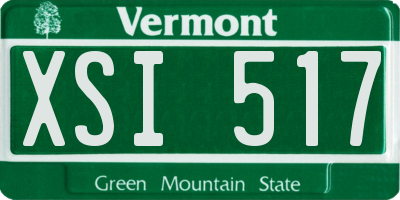 VT license plate XSI517