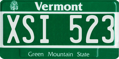 VT license plate XSI523