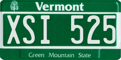 VT license plate XSI525