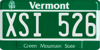 VT license plate XSI526