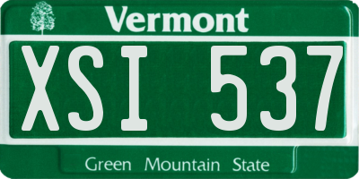 VT license plate XSI537