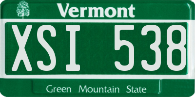 VT license plate XSI538