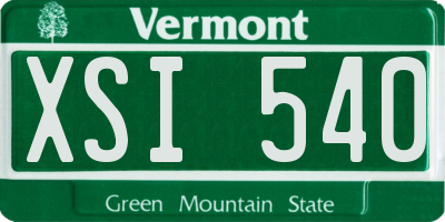 VT license plate XSI540
