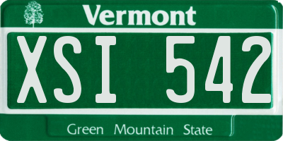 VT license plate XSI542