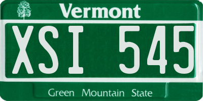 VT license plate XSI545