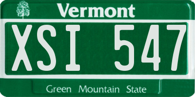 VT license plate XSI547
