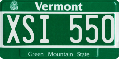 VT license plate XSI550