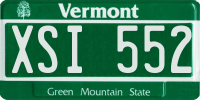 VT license plate XSI552