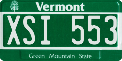 VT license plate XSI553