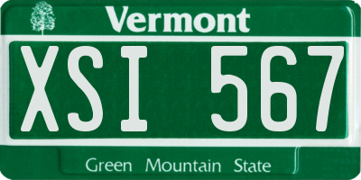VT license plate XSI567