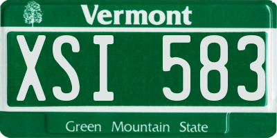VT license plate XSI583