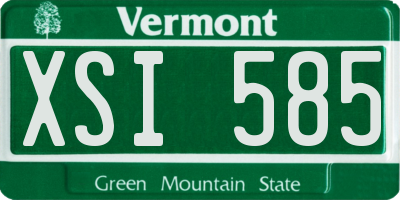 VT license plate XSI585
