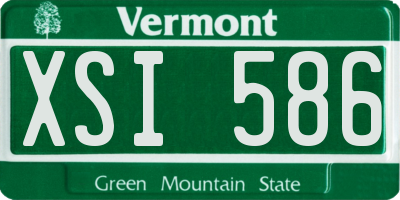 VT license plate XSI586