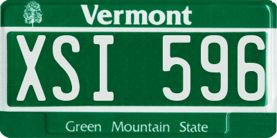 VT license plate XSI596