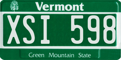 VT license plate XSI598
