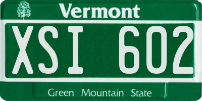 VT license plate XSI602