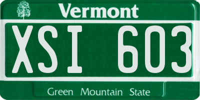 VT license plate XSI603