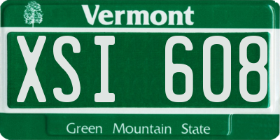 VT license plate XSI608
