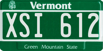 VT license plate XSI612