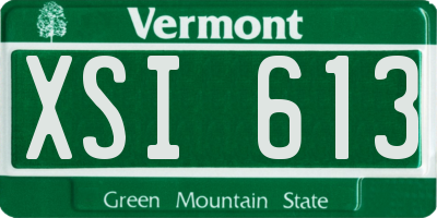 VT license plate XSI613