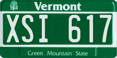 VT license plate XSI617