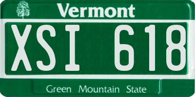 VT license plate XSI618