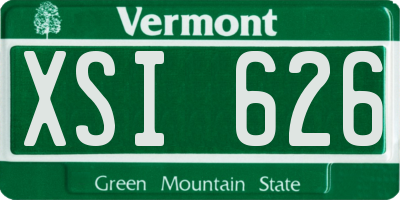 VT license plate XSI626