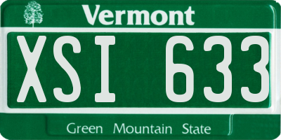 VT license plate XSI633