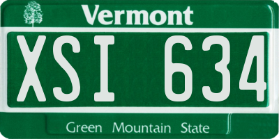 VT license plate XSI634