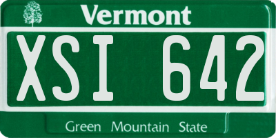 VT license plate XSI642