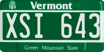 VT license plate XSI643