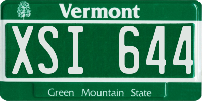 VT license plate XSI644