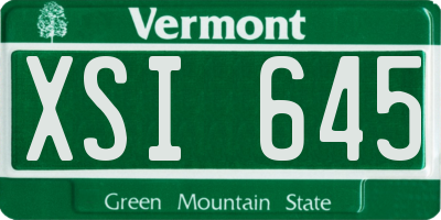 VT license plate XSI645
