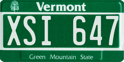 VT license plate XSI647