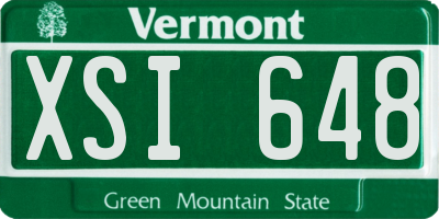 VT license plate XSI648
