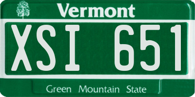 VT license plate XSI651