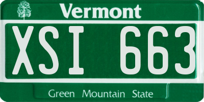 VT license plate XSI663