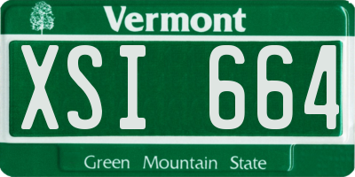 VT license plate XSI664